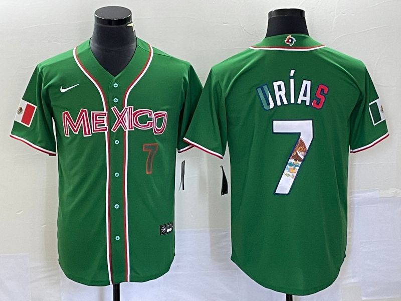 Men 2023 World Cub Mexico 7 Urias Green Nike MLB Jersey5